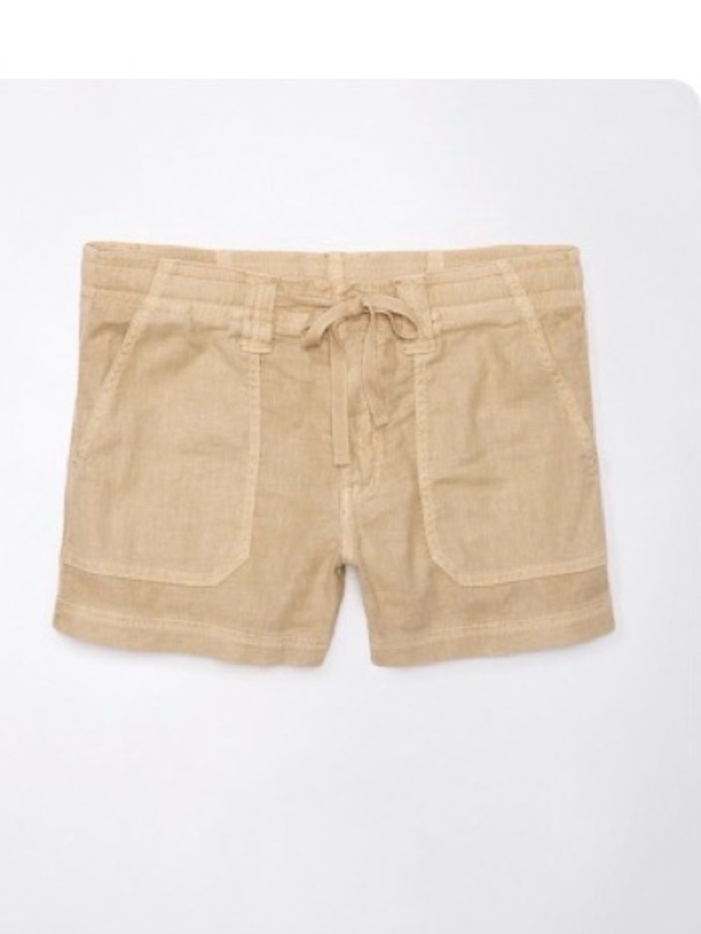 American Eagle Dreamy Drape Linen Blend Shorts - Camel